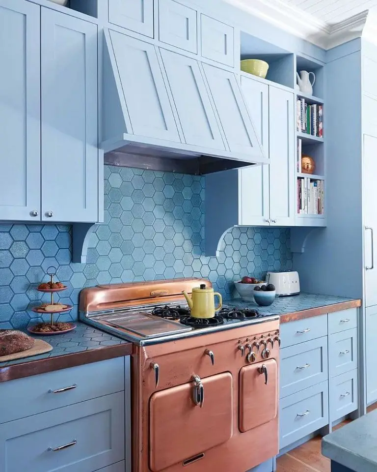 Light Blue Kitchen Cabinet