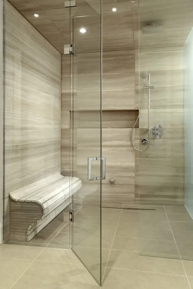 Light Tone Wood Modern Shower