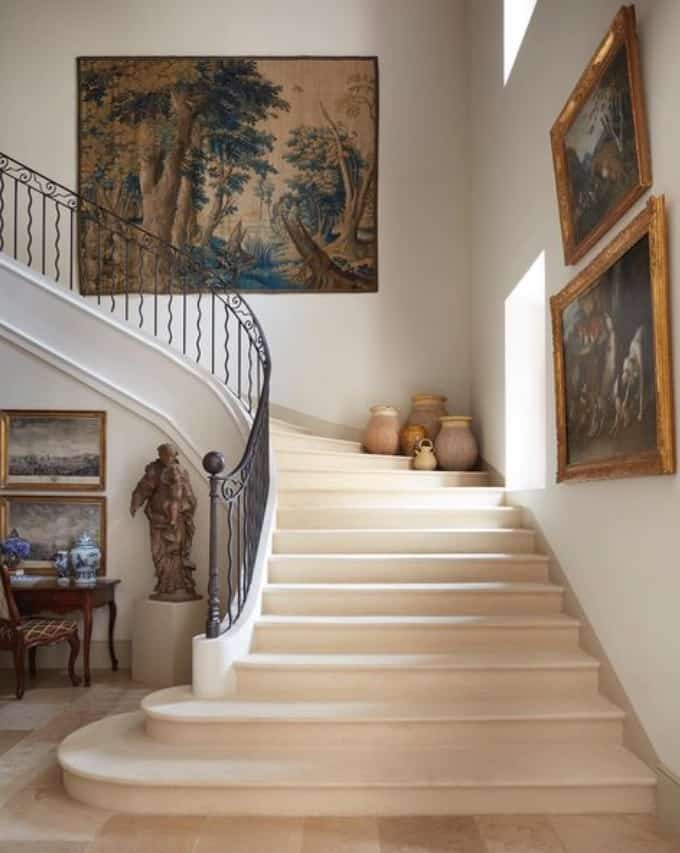 Minimalist French Country Staircases