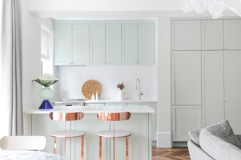 Minty Green Kitchen Cabinet