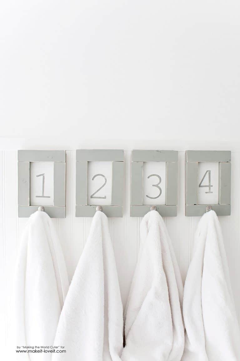 Numbered and Framed Towel Holder