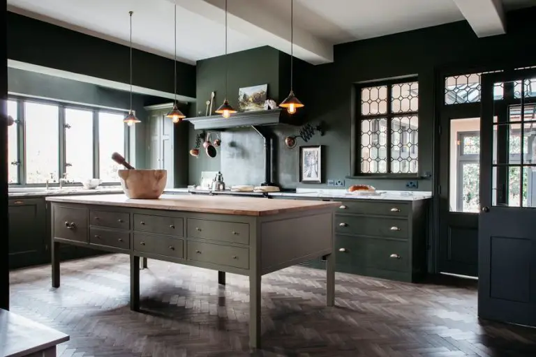 Olive Green Kitchen Cabinet