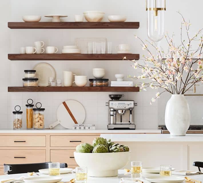 Creative Open Kitchen Shelving Ideas, How Far Apart Should Floating Kitchen Shelves Be