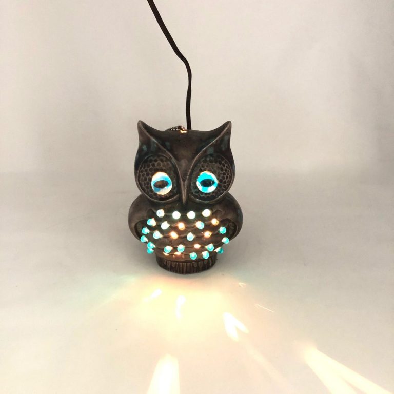 Owl Decor Vintage Ceramic Lantern