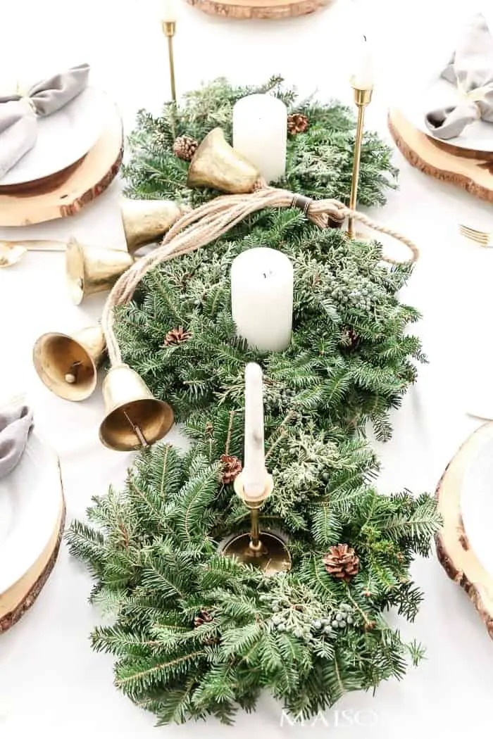 Pine And Bells Christmas Centerpieces