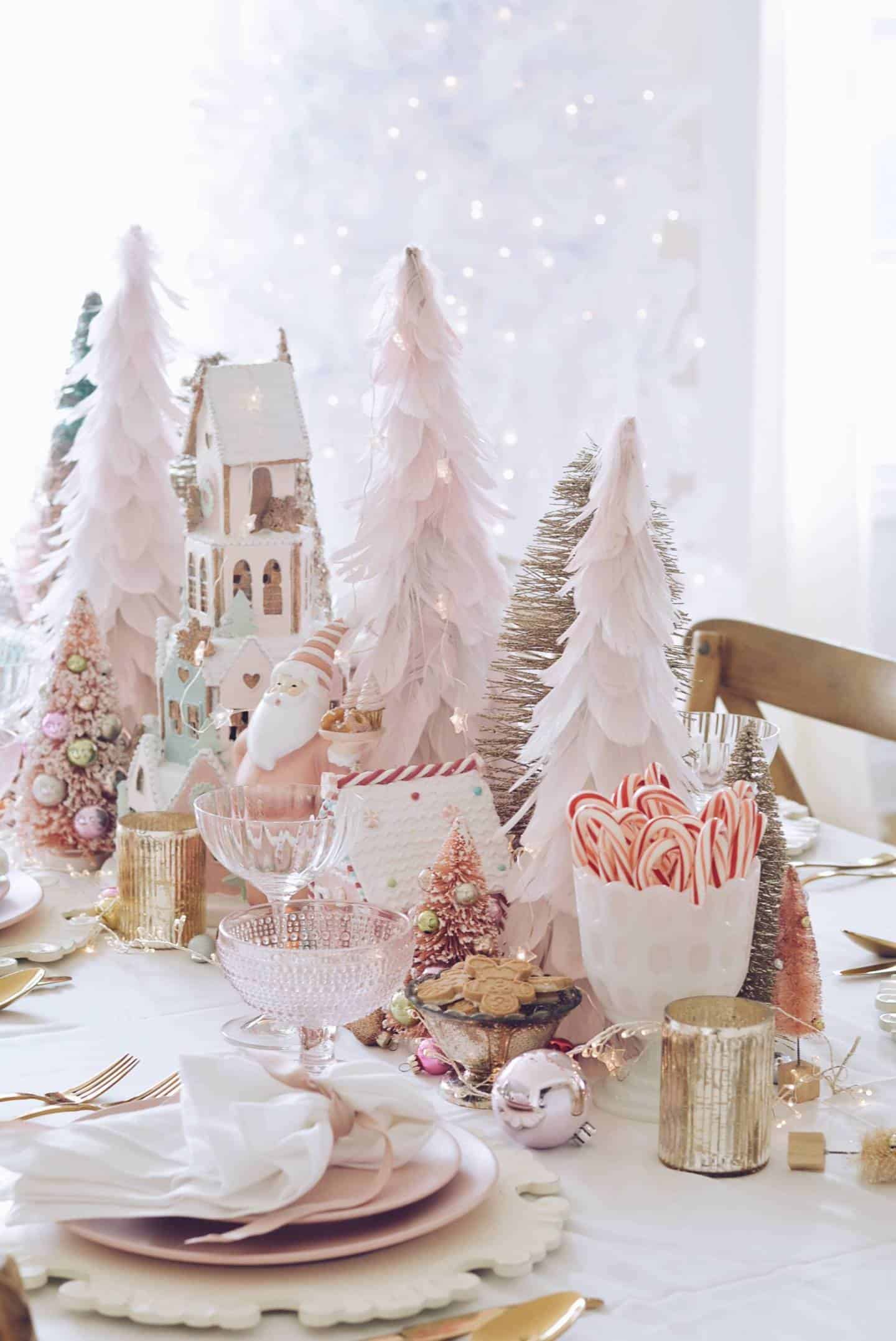 Pink Christmas Centerpieces