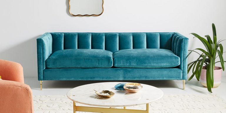 Retro Sofa With Brass Legs