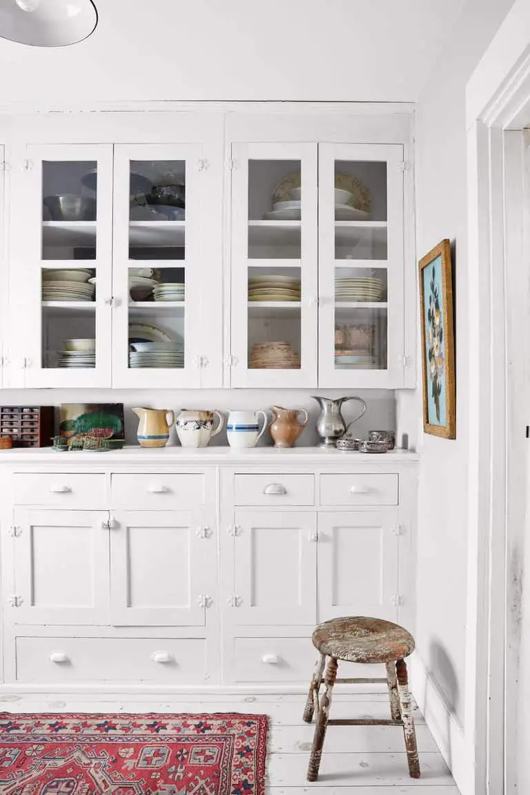 Rustic White Kitchen Cabinet