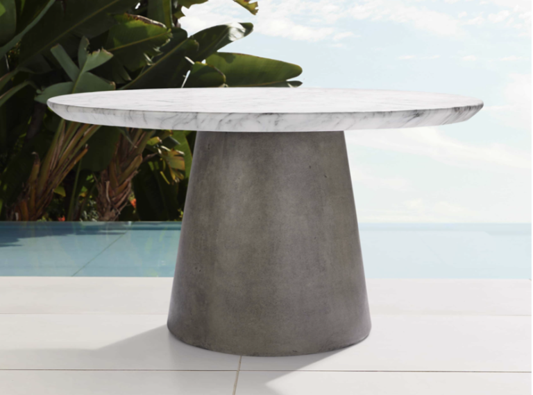 Outdoor Coffee Table Constructed With Man-Made Stone Composite 