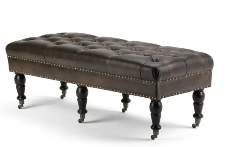 Ottoman Bench with Distressed Tufting