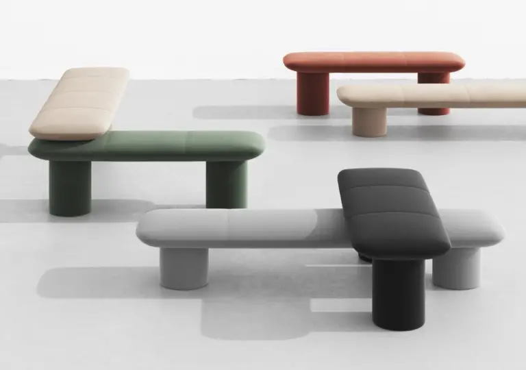 Wooden Bench In A Playful and Modular Form 
