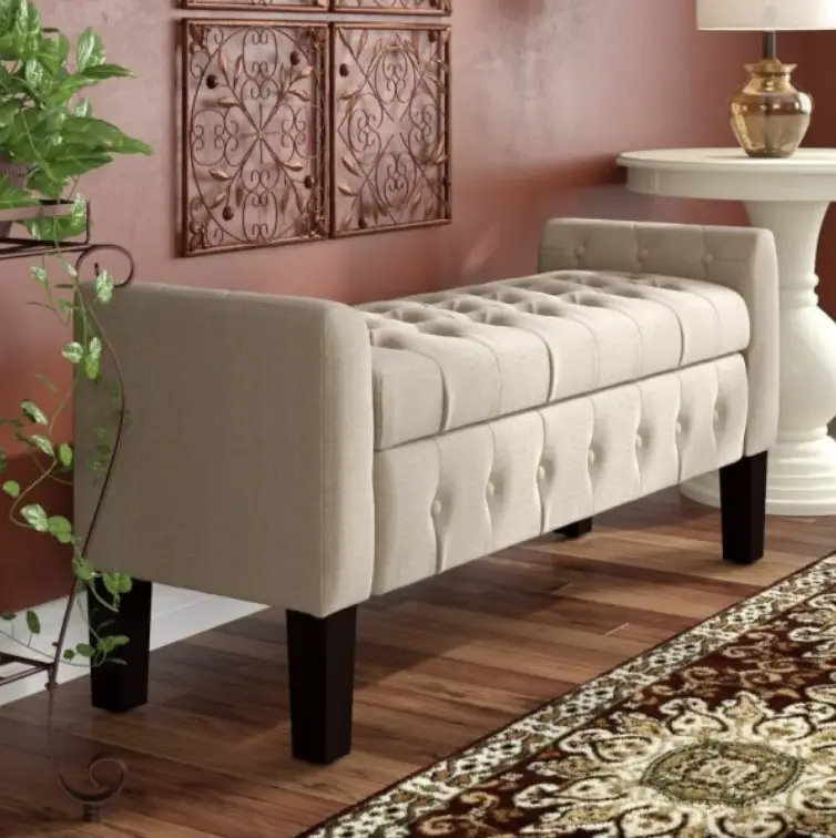 Tufted Storage Bench with a Classy, Transitional Look