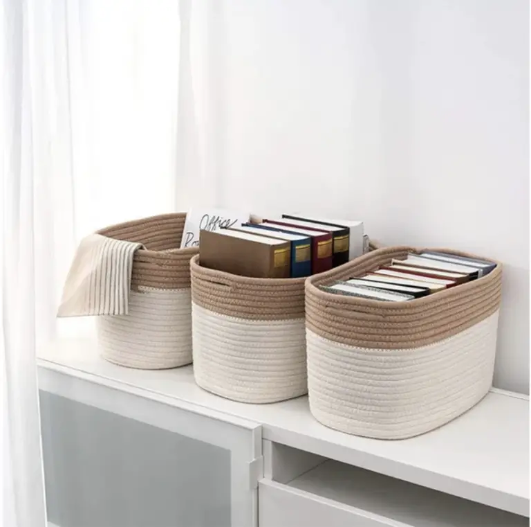 Stackable woven baskets