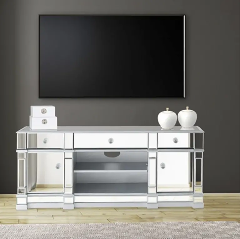 Mirrored TV stand for added glamour