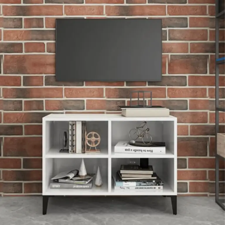 Concrete TV stand for an industrial look