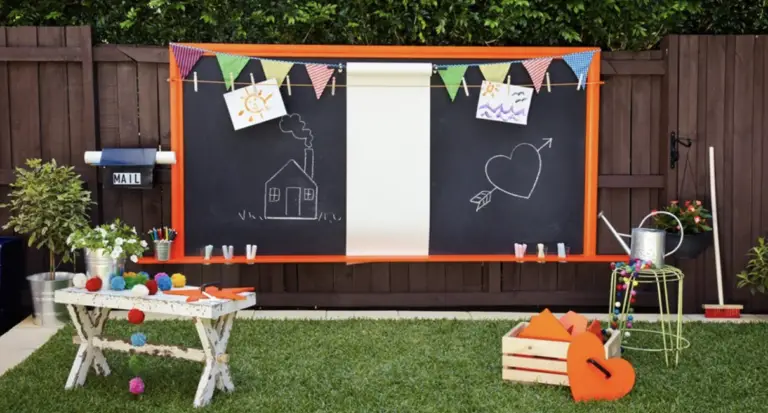 Playful Outdoor Chalkboard Screen 