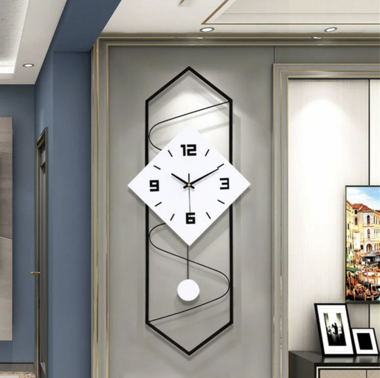 Contemporary Metal Pendulum Clock