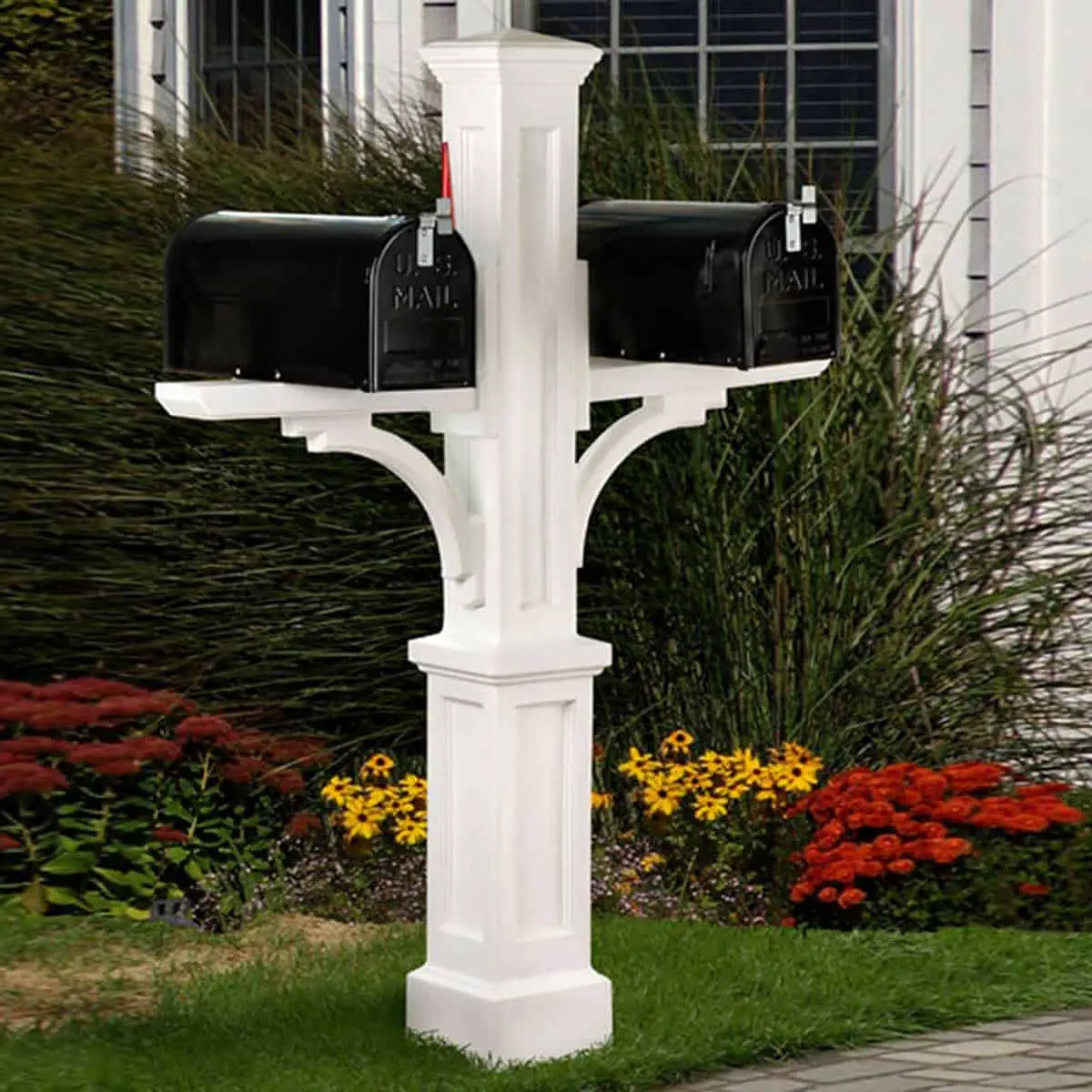 Simple Double Mailbox Landscaping