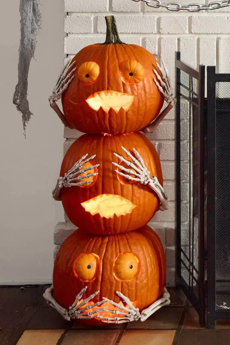 Skeleton Carving Pumpkin Ideas