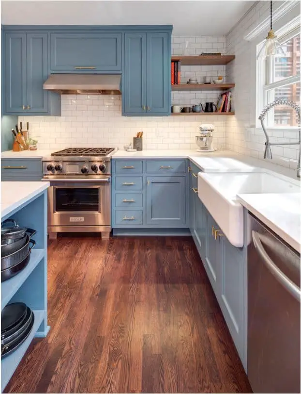 Slate Blue Kitchen Cabinet