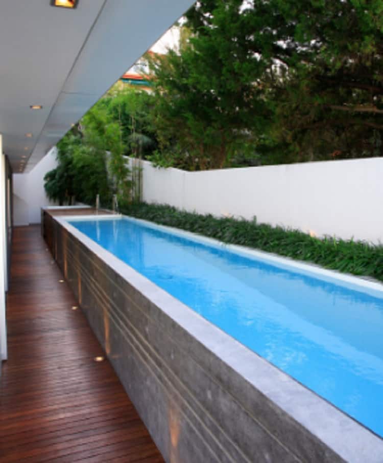 Slender Above Ground Pool With Deck