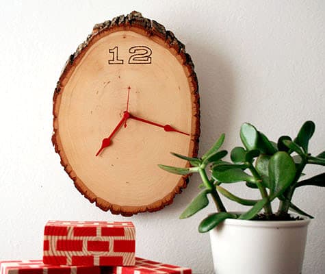 Sliced Wood DIY Wall Clock