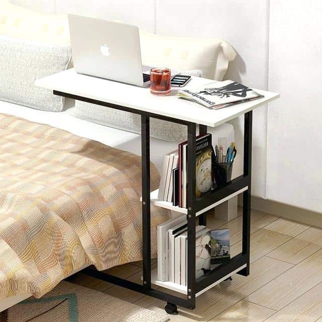 DIY Small Movable Computer Desk with Book Storage