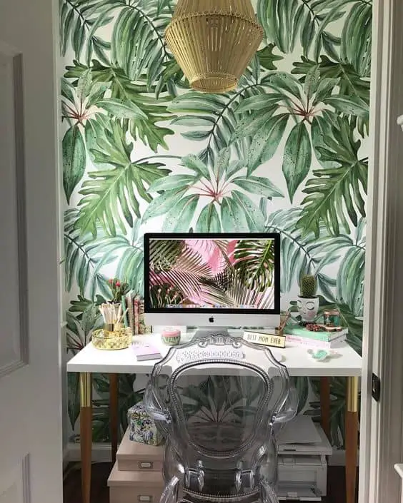 Small Tropical Home Office Decor Ideas