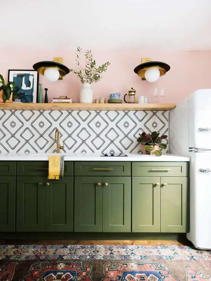 Stylish Green Kitchen Cabinet