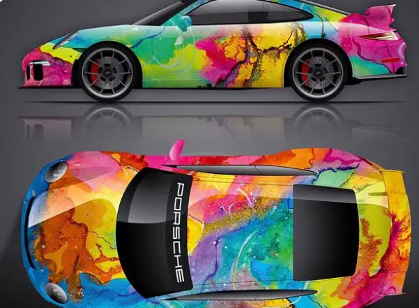 Rainbow map Car Wrapping Design