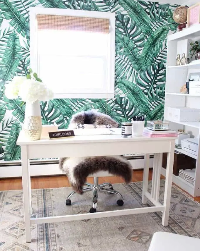 Tropical Wallpaper Home Office Decor Ideas