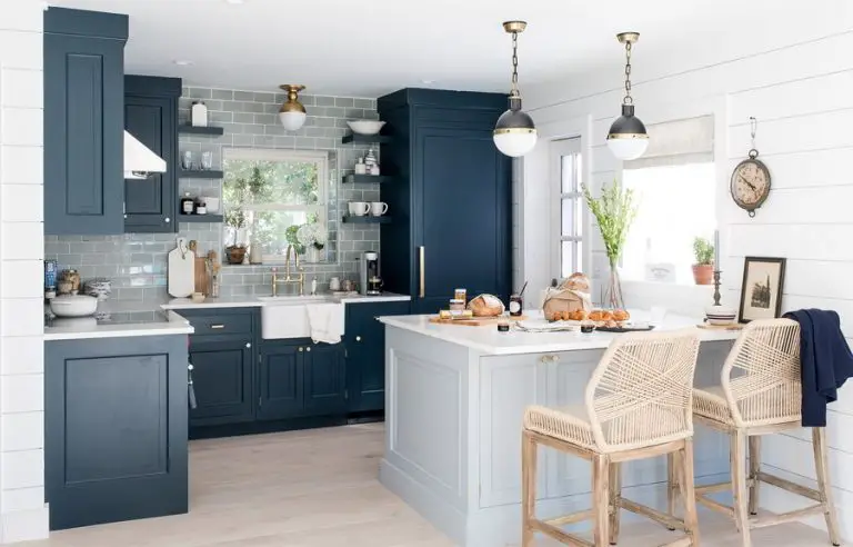 Two-Tone Blue Kitchen Cabinet