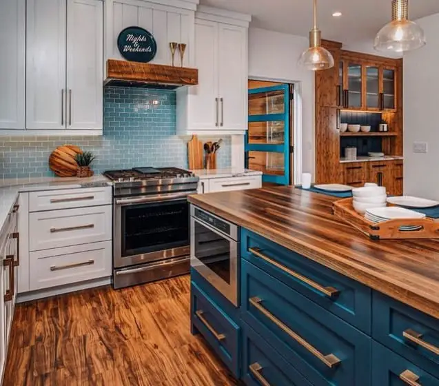Vintage Blue Kitchen Cabinet