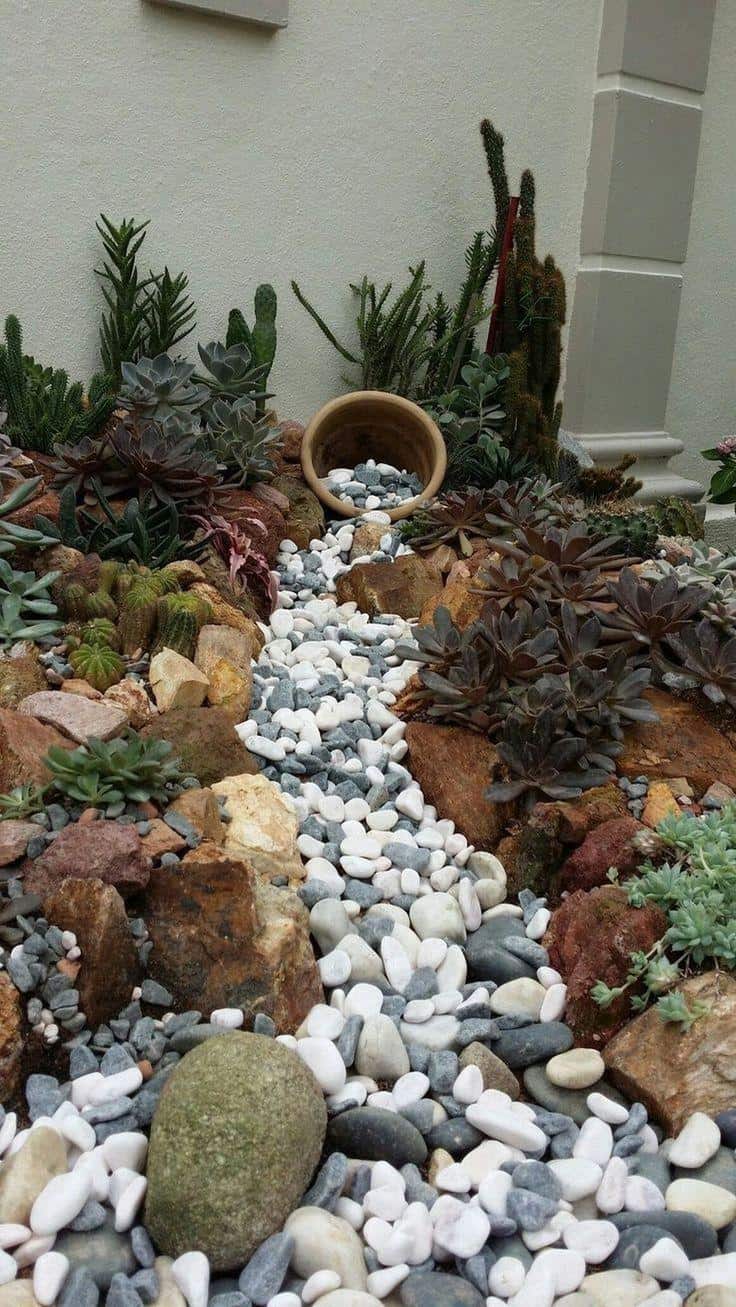 River Rock Landscaping Ideas, How To Place River Rock Landscaping