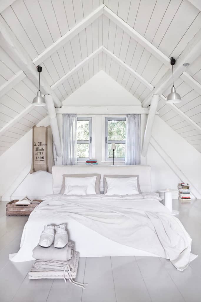 White Attic Bedroom Ideas