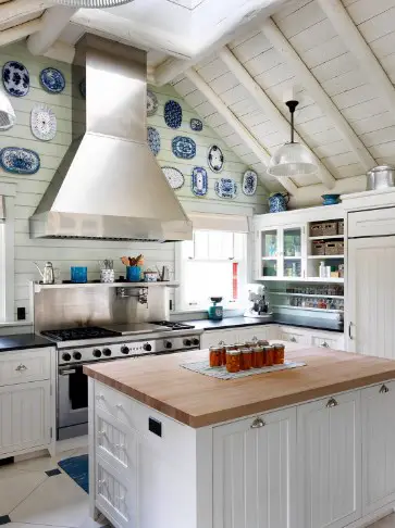 White Rustic Kitchen Cabinet
