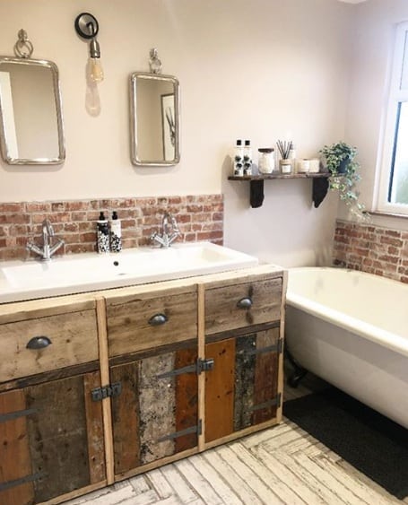 Wood Reclaimed Industrial style Bathroom