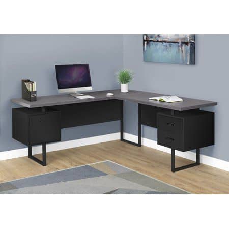 Black Home Office Corner Desk
