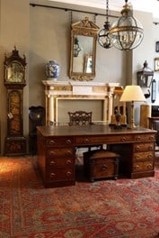 classic antique home office with antique furniture and rug