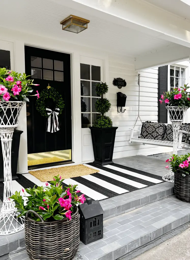 black and white porch design
