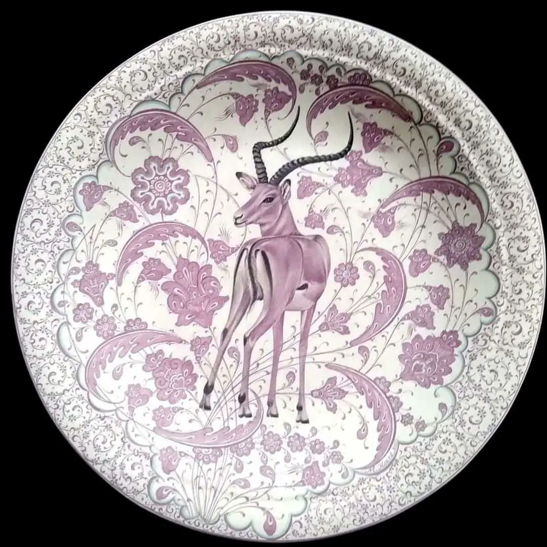 Antelope on White Plate Design