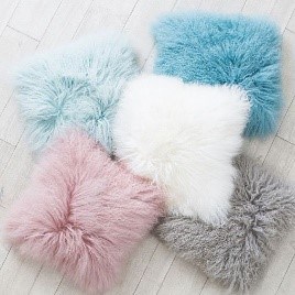 multi color fluffy pillows