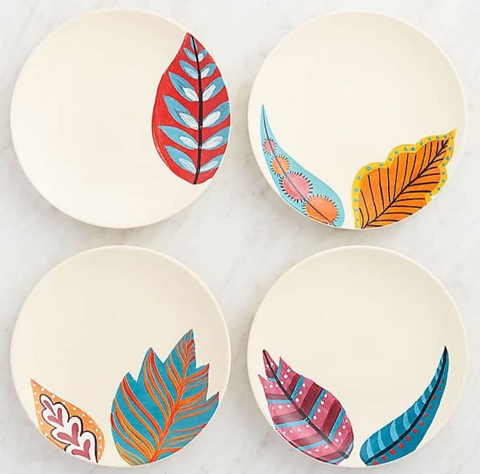 Colored Leaves Plate Design