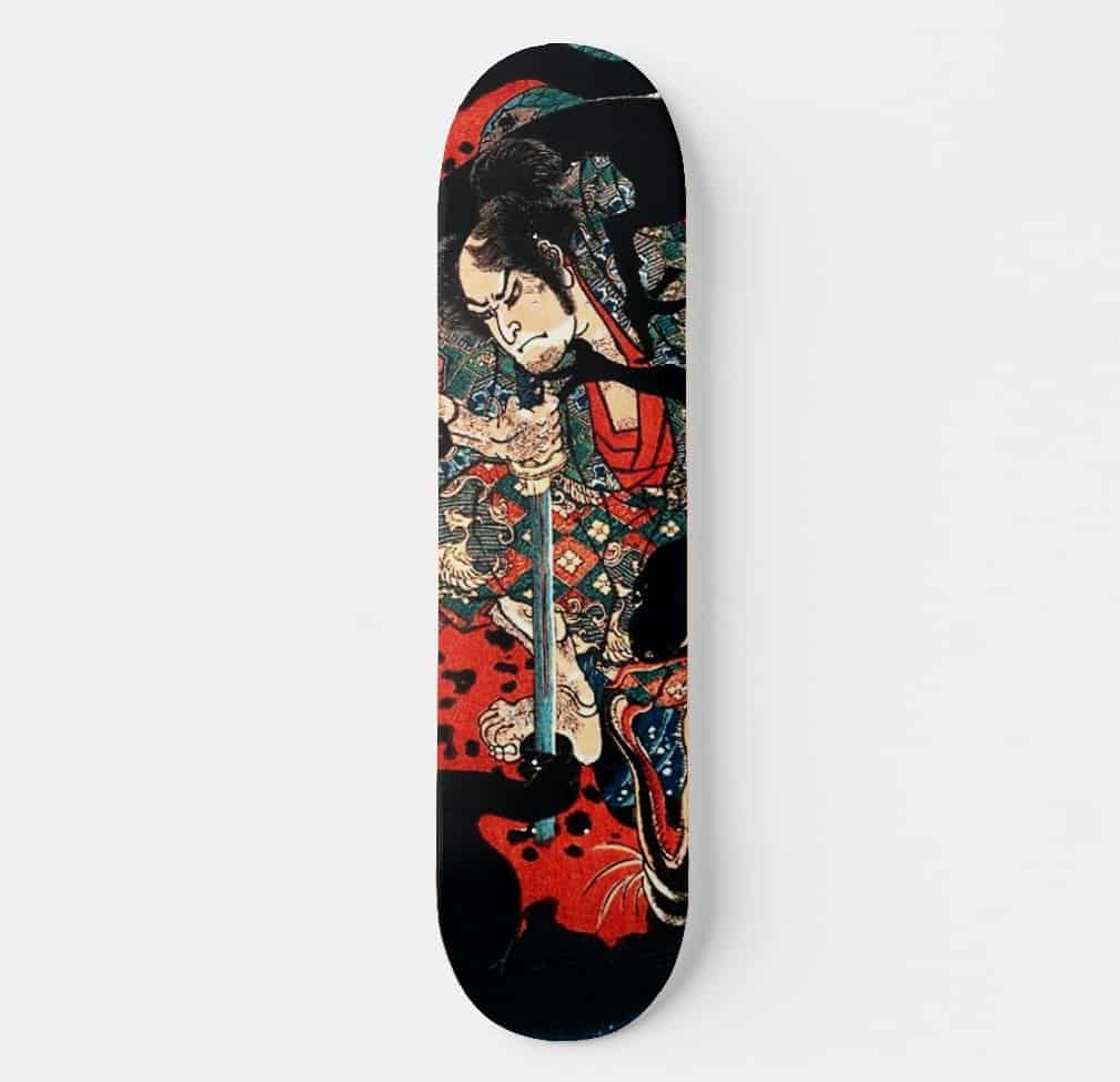 Japanese ukiyoe art skateboard design